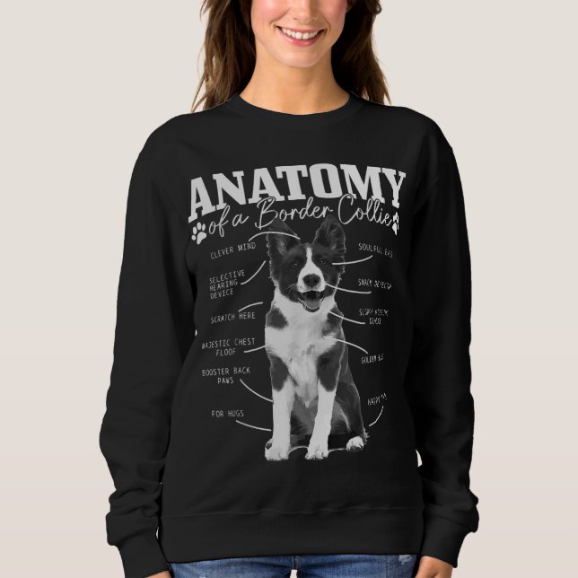 Border Collie Anatomie Funny Niedlich Hunde Border Sweatshirt (Vorderseite)