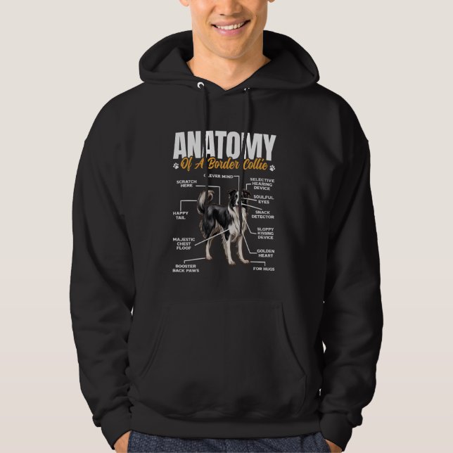 Border Collie ANATOMY A BORDER COLLIE Funny Own Hoodie (Vorderseite)