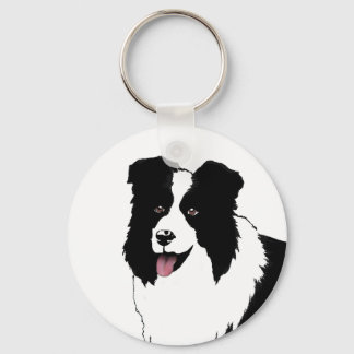 Border Collie Anpassen der Hintergrundfarbe des Te Schlüsselanhänger