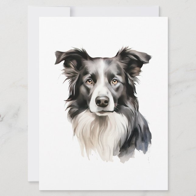 Border Collie art Border Collie print Border Colli Save The Date (Vorderseite)