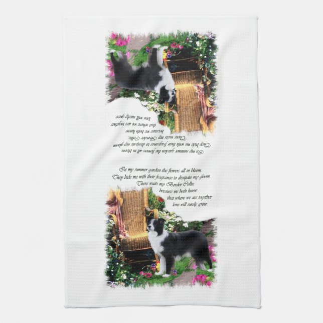 Border Collie Art Geschenke Handtuch (Vertikal)