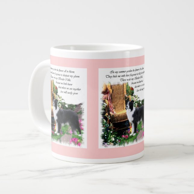 Border Collie Art Geschenke Jumbo-Tasse (Vorderseite Links)