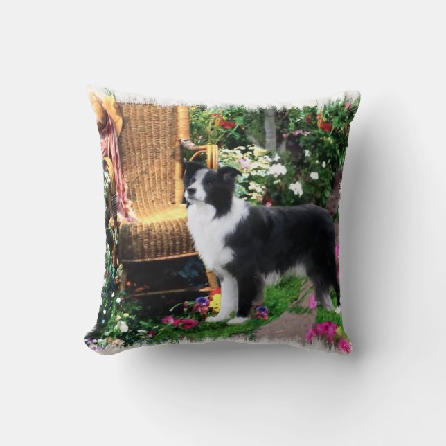Border Collie Art Geschenke Kissen (Vorderseite)