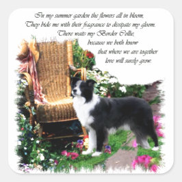 Border Collie Art Geschenke Quadratischer Aufkleber
