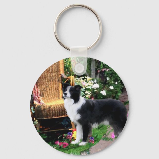 Border Collie Art Geschenke Schlüsselanhänger (Vorderseite)