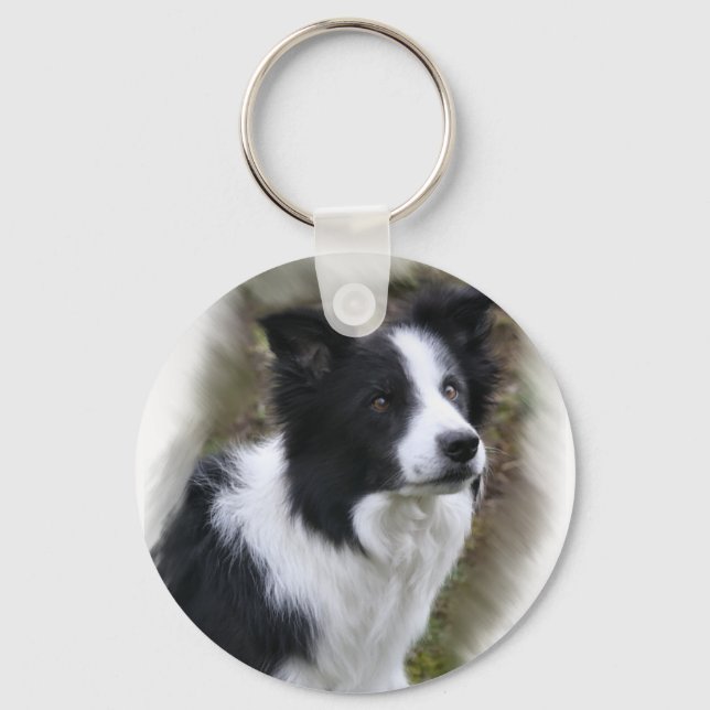 Border Collie Art Geschenke Schlüsselanhänger (Vorderseite)
