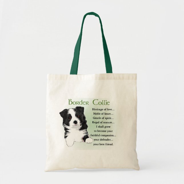 Border Collie Art Geschenke Tragetasche (Vorne)