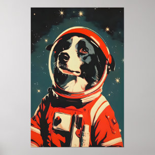 Border Collie Astronaut Poster, Border Collie Poster