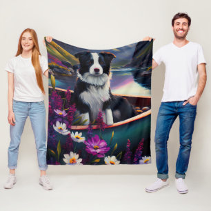 Border Collie auf einem Paddel: Ein landschaftlich Fleecedecke