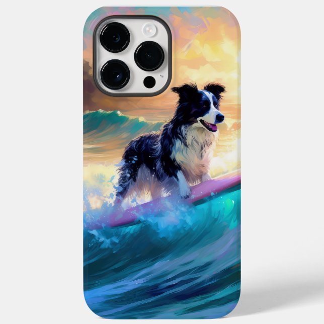 Border Collie Beach Surf Malerei Case-Mate iPhone Hülle (Rückseite)