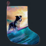 Border Collie Beach Surf Malerei Kleiner Weihnachtsstrumpf<br><div class="desc">Tauchen Sie ein in die spielerische Welt des Kaninchen-Abenteuers mit diesem faszinierenden Bild. Ein gepflegter Hund geht zu den Wellen und reitet geschickt auf einem sonnengeküssten Strand. Das lebendige Kunstwerk vereint wunderbar das Wesentliche der Erregung am Strand, während der Hund furchtlos auf den Wellen reitet und den Geist von Spaß...</div>