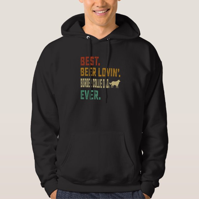 Border Collie Beer Lounge Vater Hoodie (Vorderseite)