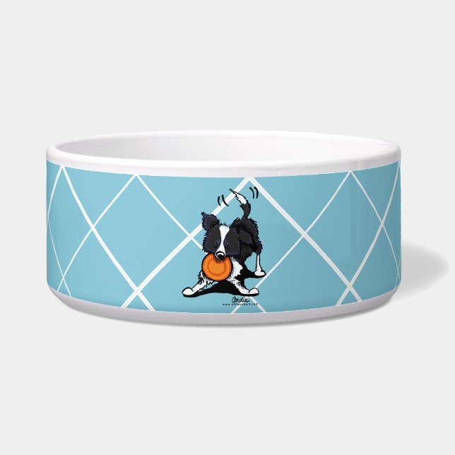 Border Collie beim Spielen Napf (Vorderseite)