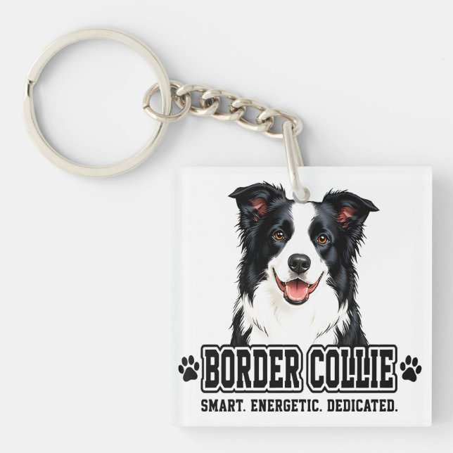 🐾 Border Collie Besitzer 🐾 Schlüsselanhänger (Vorderseite)
