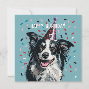 Border Collie Birthday Karte