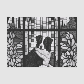 Border Collie Black and White Dogs Duschvorhang Seidenpapier