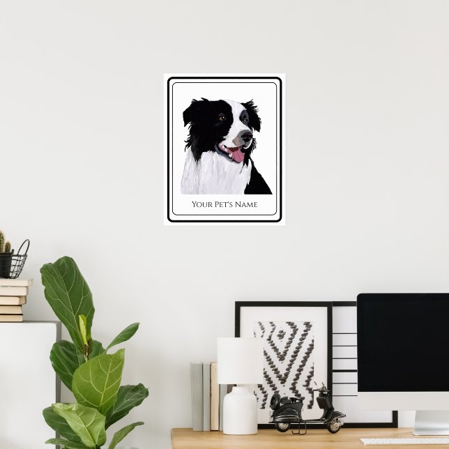 Border Collie Black and White Pet Dog Poster (Heimbüro)