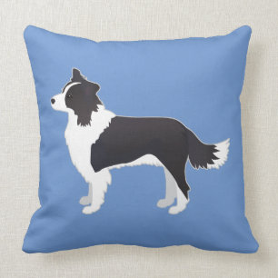 Border Collie Black Dog Breed Side View Silhouette Kissen