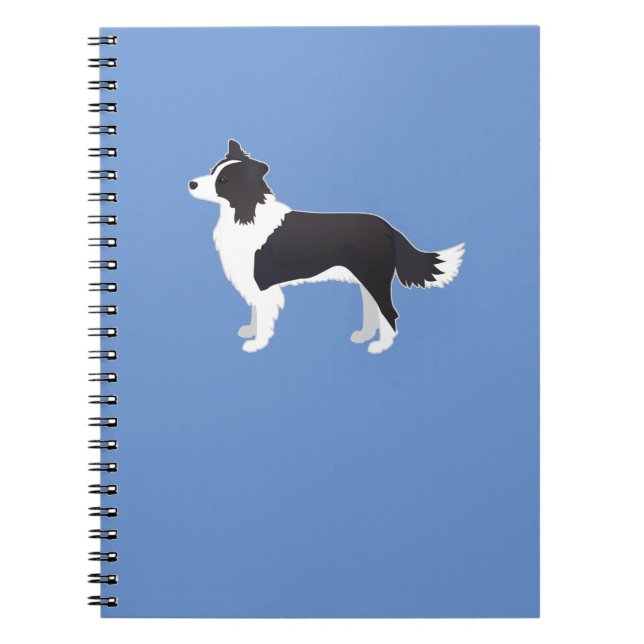 Border Collie Black Dog Breed Side View Silhouette Notizblock (Vorderseite)