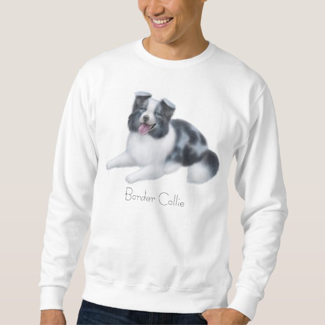 Border-Collie blaues Merle Sweatshirt (Vorderseite)