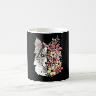 Border Collie Blue Merle mit Blume Kaffeetasse