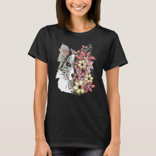Border Collie Blue Merle mit Blume T-Shirt