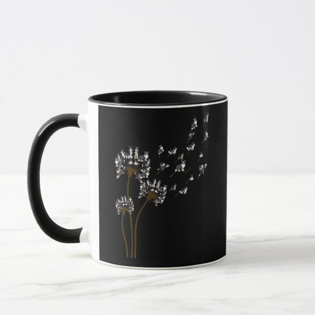 Border Collie Blume Fly Dandelion Border Collie Tasse (Links)
