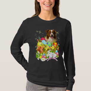 Border Collie Bunny Dog mit Ostereiern Basket Co T-Shirt