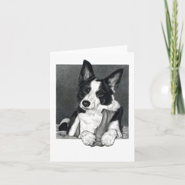 Border Collie Card - "Magpie" Karte (Vorderseite)