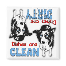 Border Collie Cartoon Geschirrspülmaschine Magnet