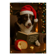 Border collie 'Cheese Tax' Christmas card