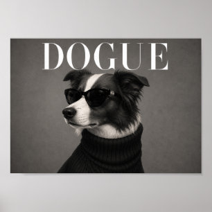 Border Collie Chic Mode Hundekunst Druck Poster