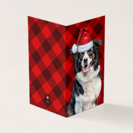 Border Collie Christmas Dog Red Buffalo Kariert