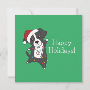 Border Collie Christmas Dog Wintertiere Hunde Einladung