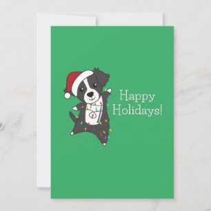 Border Collie Christmas Dog Wintertiere Hunde Feiertagskarte