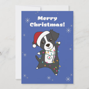 Border Collie Christmas Dog Wintertiere Hunde Feiertagskarte