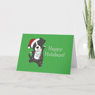 Border Collie Christmas Dog Wintertiere Hunde Feiertagskarte