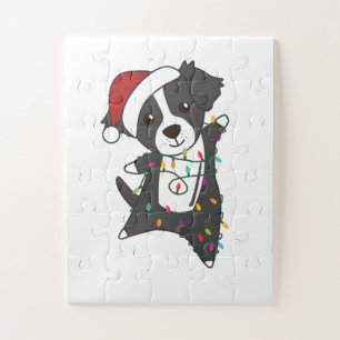 Border Collie Christmas Dog Wintertiere Hunde Puzzle