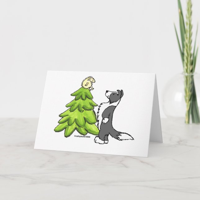 Border Collie Christmas Feiertagskarte (Vorderseite)