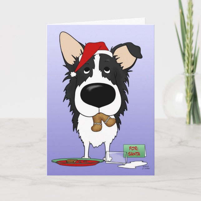 Border Collie Christmas Feiertagskarte (Vorderseite)