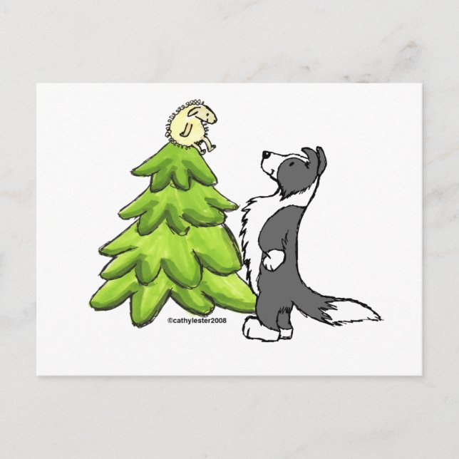 Border Collie Christmas Feiertagspostkarte (Vorderseite)