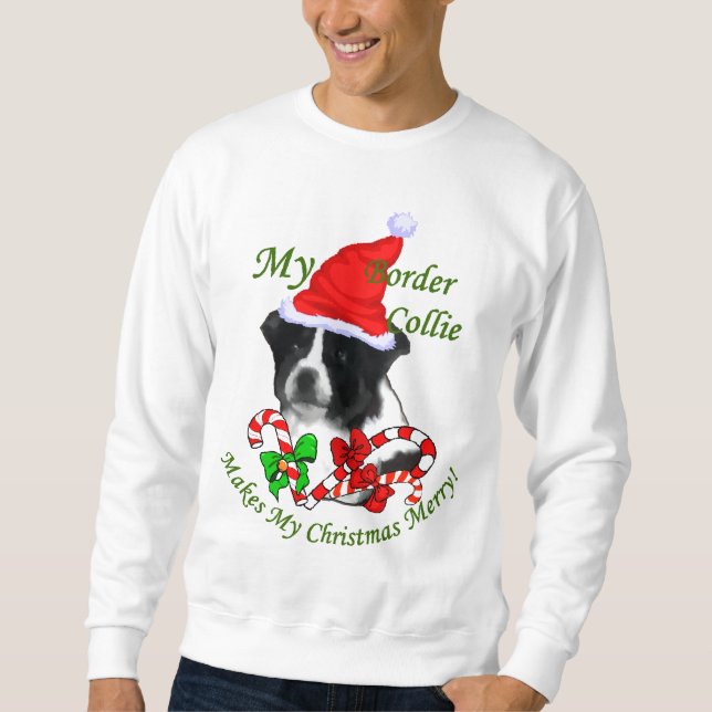 Border Collie Christmas Geschenke Sweatshirt (Vorderseite)