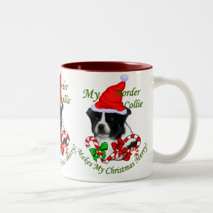 Border Collie Christmas Geschenke Zweifarbige Tasse
