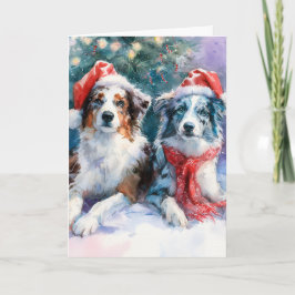  Border Collie Christmas Greeting Card  Feiertagskarte