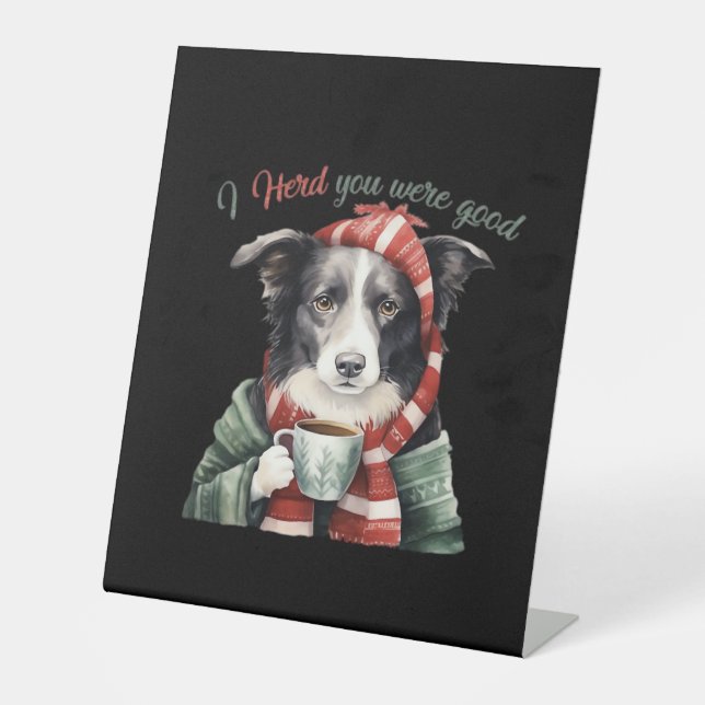 Border collie Christmas Jumper Essential T-Shirt Sockelschild (Vorderseite)