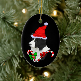 Border Collie Christmas Keramik Ornament