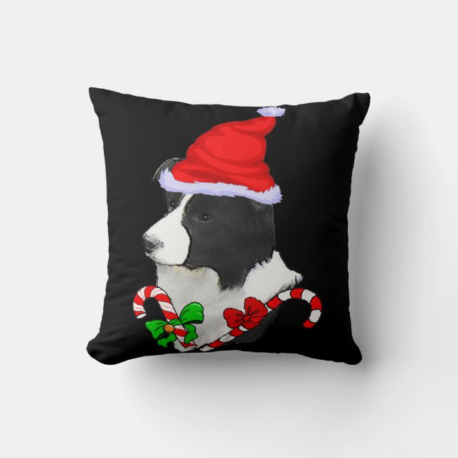 Border Collie Christmas Kissen (Vorderseite)