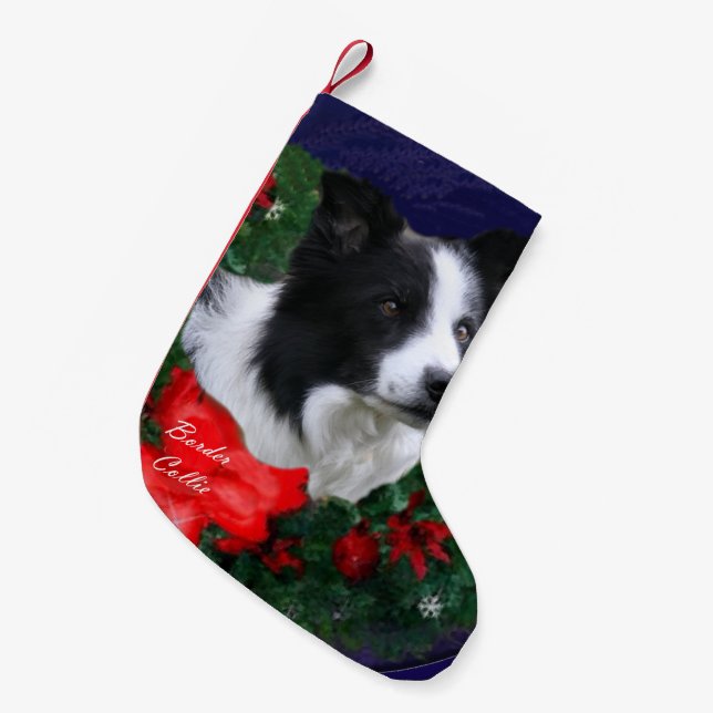 Border Collie Christmas Kleiner Weihnachtsstrumpf (Vorderansicht (hängend))
