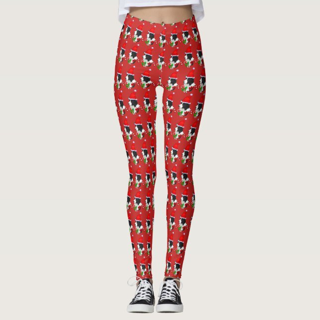 Border Collie Christmas Leggings (Vorderseite)