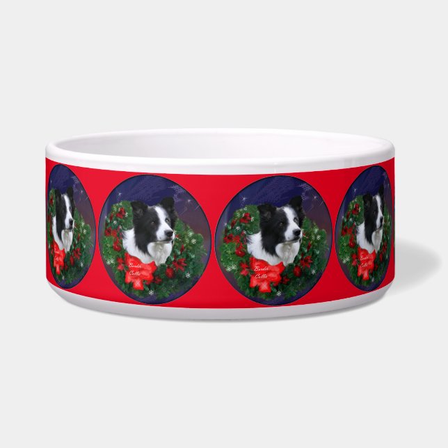 Border Collie Christmas Napf (Vorderseite)